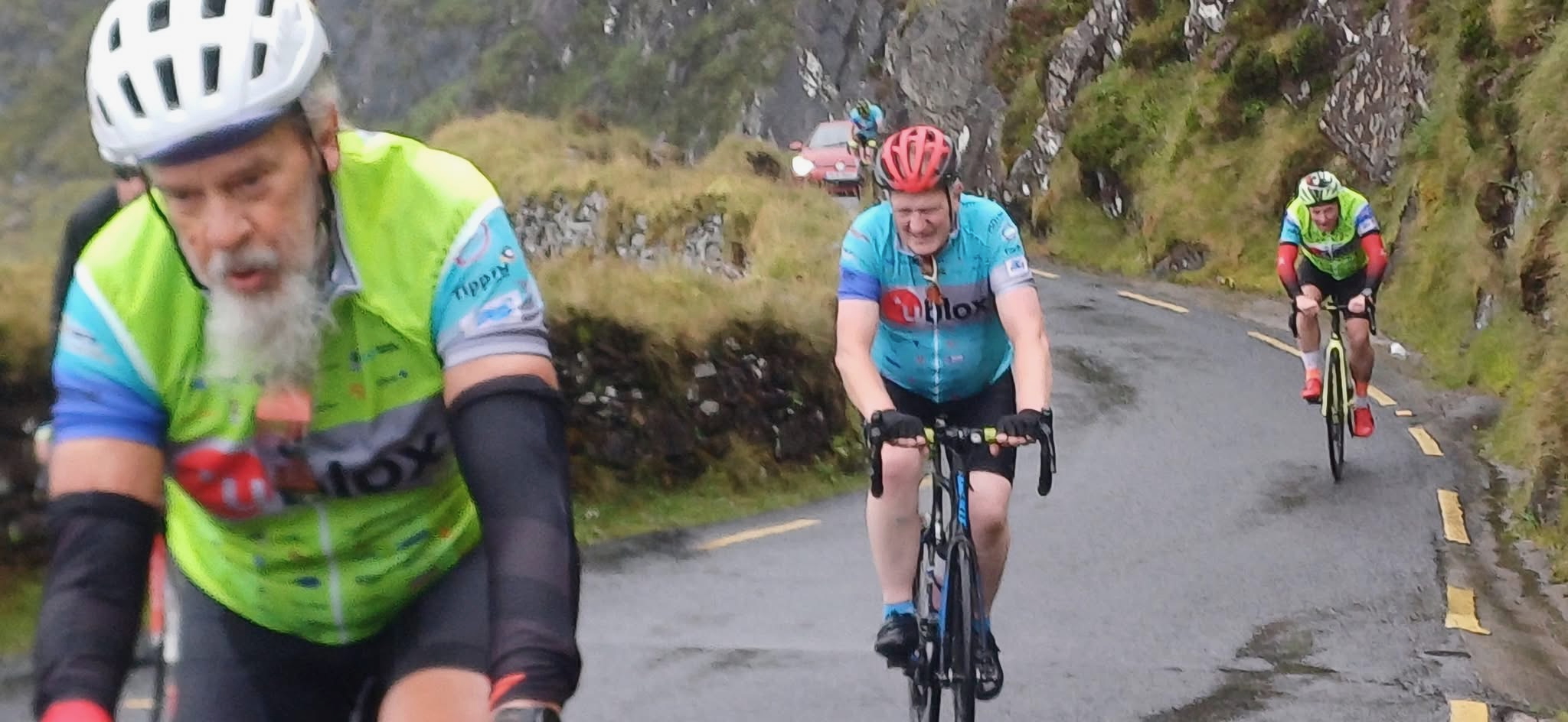 A hard day up the Conor Pass in the rain and wind